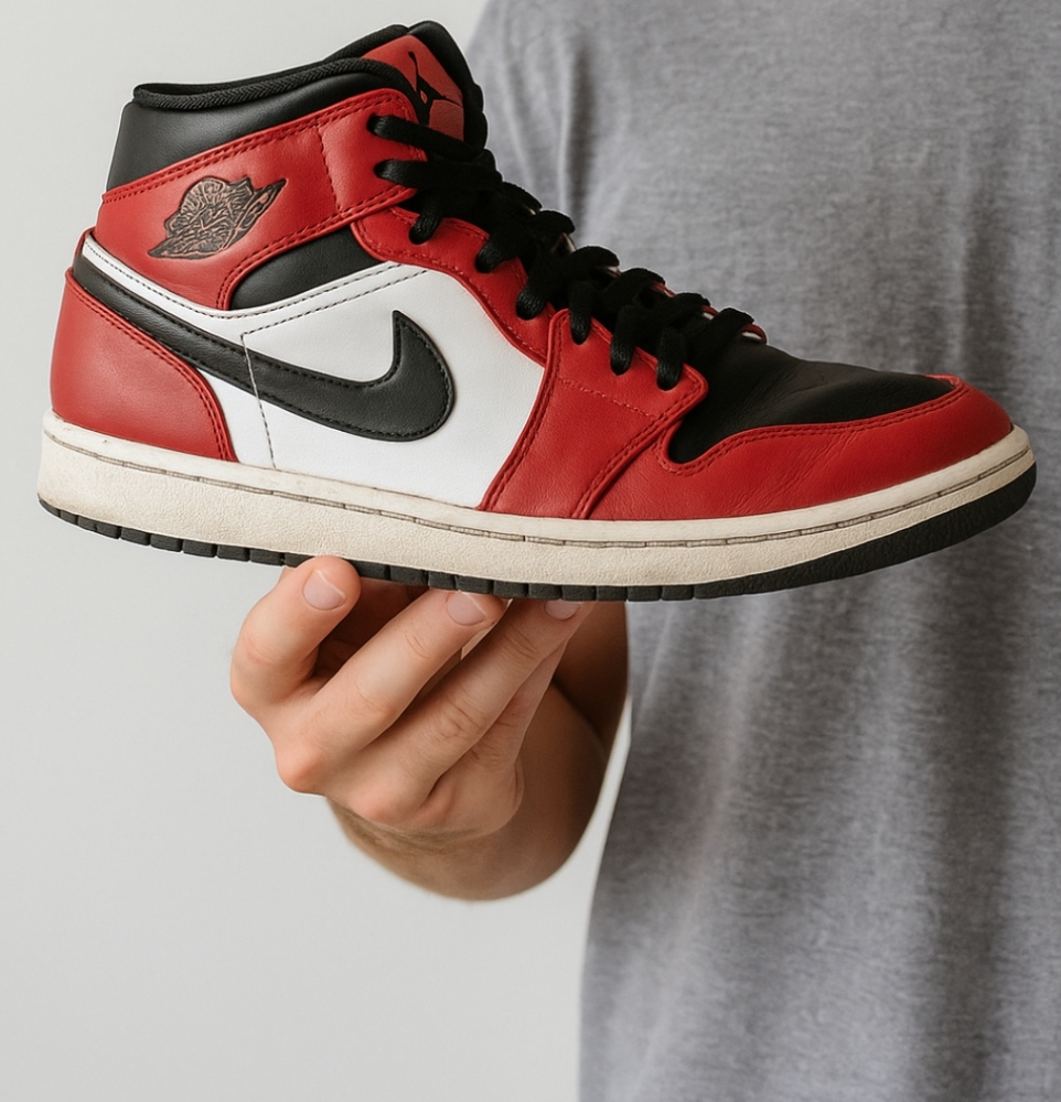 Nike Red and Black Sneakers Air Jordan 1 Mid